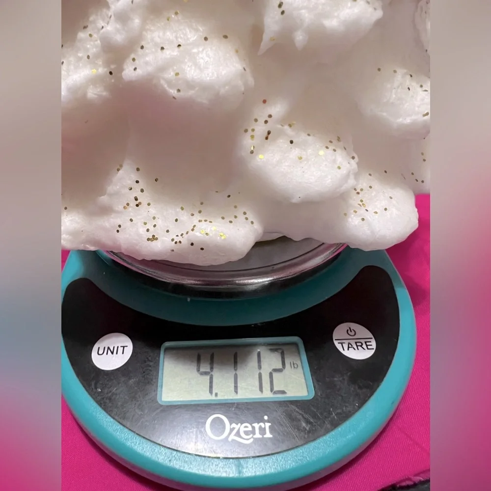 4lb Christmas Tree Candle Colonial Candle of Cape Cod Creamy White Glitter